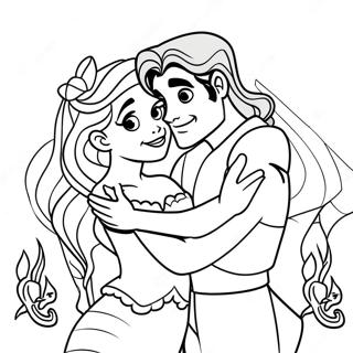 Halaman Mewarnai Ariel Dan Pangeran Eric 4652-2657