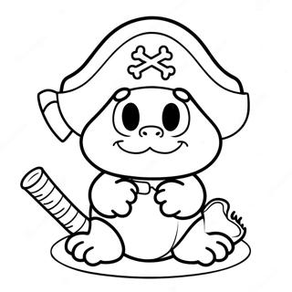 Halaman Mewarnai Goomba Dengan Topi Bajak Laut 47005-10286