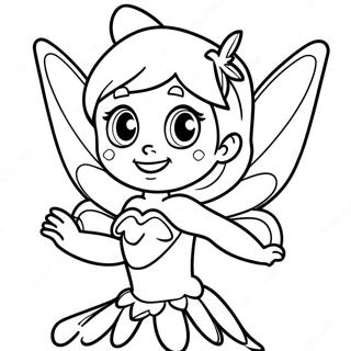 Halaman Mewarnai Tinkerbell Menyebarkan Debu Peri 47104 10305