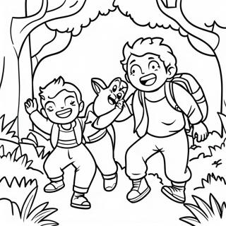 Halaman Mewarnai Anak Hilang Bersenang Senang Di Hutan 47105-10309