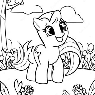 Gambar Mewarnai Fluttershy Di Taman Bunga 47285-10339