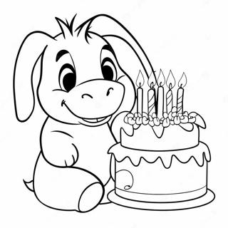 Gambar Mewarnai Eeyore Dengan Kue Ulang Tahun 47373-10363