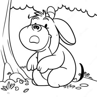 Gambar Mewarnai Eeyore Duduk Di Bawah Pohon 47374-10368