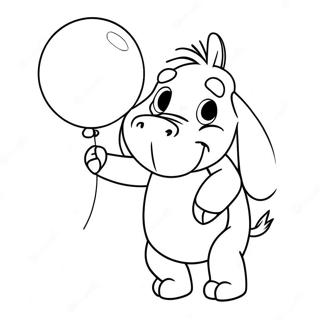 Gambar Mewarnai Eeyore Dengan Balon 47375-10370