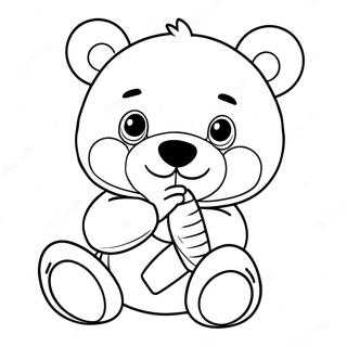 Halaman Mewarnai Po Dengan Beruang Teddy Merah 47560-10406