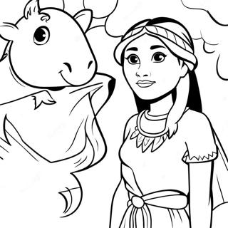 Pocahontas Berani Dengan Hewan Halaman Mewarnai 48265-10556