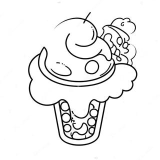 Halaman Mewarnai Sundae Es Krim Berwarna Warni 4828-2444