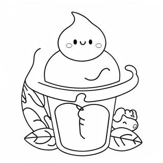 Halaman Mewarnai Cangkir Es Krim Imut 4829-148