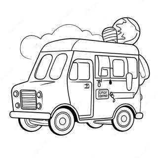Halaman Mewarnai Truk Es Krim Yang Unik 4830-961
