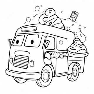 Halaman Mewarnai Truk Es Krim Yang Unik 4830-964