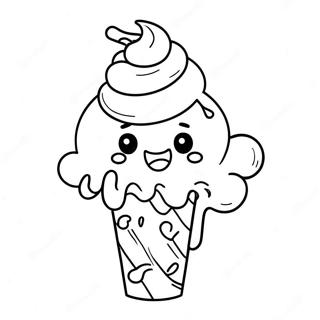 Halaman Mewarnai Karakter Es Krim Yang Bahagia 4831-1449