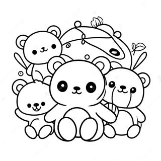 Halaman Mewarnai Rilakkuma Lucu Dengan Teman 49163-10750