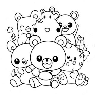 Halaman Mewarnai Rilakkuma Lucu Dengan Teman 49163-10751