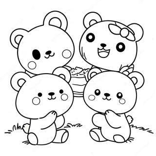 Halaman Mewarnai Rilakkuma Lucu Dengan Teman 49163-10752