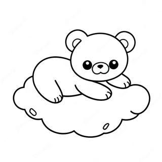 Halaman Mewarnai Rilakkuma Tidur Di Awan 49164-10753