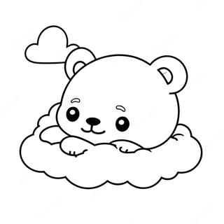 Halaman Mewarnai Rilakkuma Tidur Di Awan 49164-10755