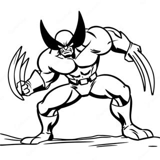 Halaman Mewarnai Wolverine Dalam Sikap Bertarung 49252-10781