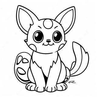 Halaman Mewarnai Umbreon Lucu Duduk 49895-10911