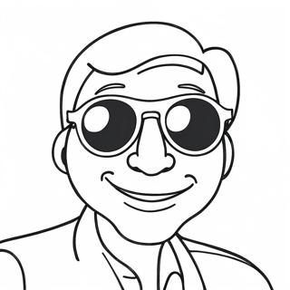 Gambar Mewarnai Ayah Lucu Dengan Kacamata 50263-10997