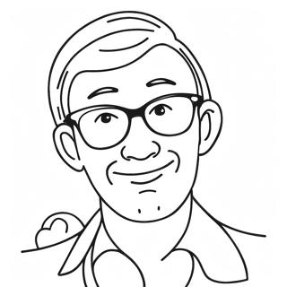 Gambar Mewarnai Ayah Lucu Dengan Kacamata 50263-11000