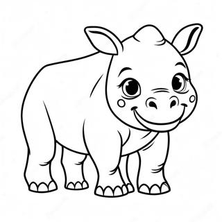 Gambar Mewarnai Anak Badak Yang Ceria 50454-11039