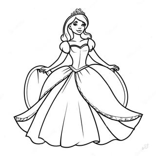 Halaman Mewarnai Putri Menawan Dalam Gaun 50548 11058