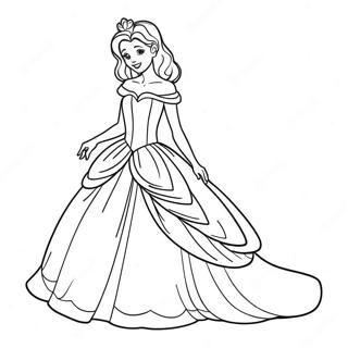 Halaman Mewarnai Putri Menawan Dalam Gaun 50548 11059