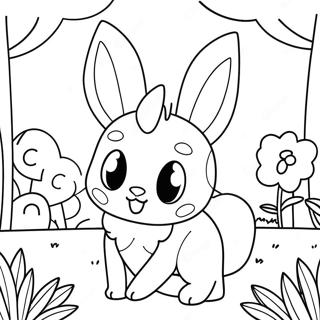Halaman Mewarnai Sylveon Di Taman Bunga 50723-11093
