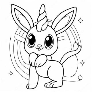 Halaman Mewarnai Sylveon Dengan Latar Belakang Pelangi 50725 11104
