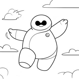 Halaman Mewarnai Baymax Terbang Di Langit 51092-11171