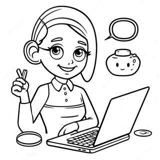 Halaman Mewarnai Honey Lemon Dengan Gadget 51096-11185