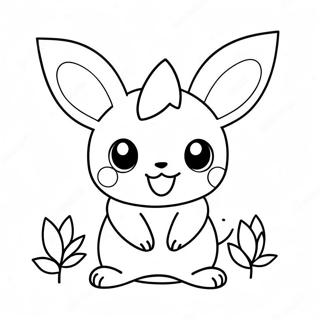 Halaman Mewarnai Pichu Imut Dengan Bunga 51267-11213