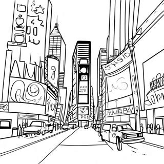 Halaman Mewarnai Kehidupan Malam Di Times Square 53470 11700