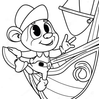 Pinocchio Di Kapal Bajak Laut Di Halaman Mewarnai 54458-11923