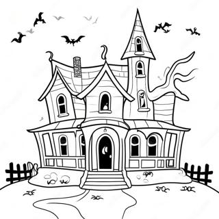 Rumah Hantu Menyeramkan Dengan Hantu Halaman Mewarnai 55543-12156