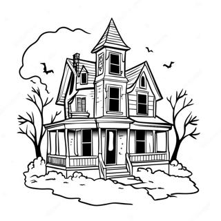 Rumah Hantu Terbengkalai Halaman Mewarnai 55544-12158