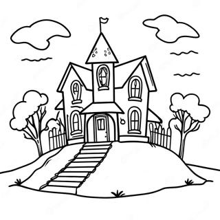 Rumah Hantu Di Atas Bukit Halaman Mewarnai 55545-12161