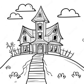 Rumah Hantu Di Atas Bukit Halaman Mewarnai 55545-12164