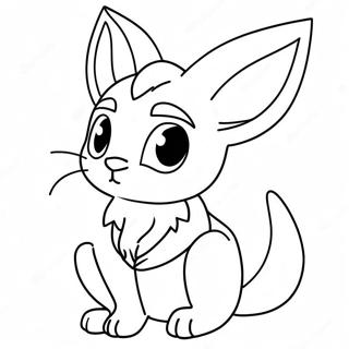 Espeon Imut Duduk Halaman Mewarnai 55632 12175