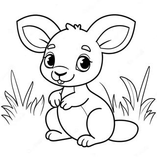 Kanguru Bayi Lucu Gambar Mewarnai Halaman Mewarnai