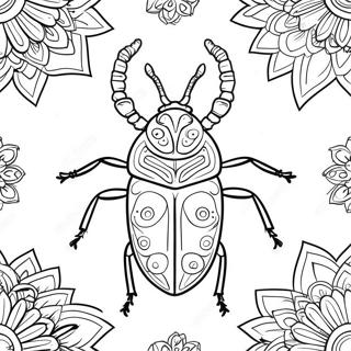 Halaman Mewarnai Kumbang Bertanduk Megah 56743 12428