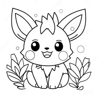 Halaman Mewarnai Jolteon Imut Dengan Bunga 56824-12440