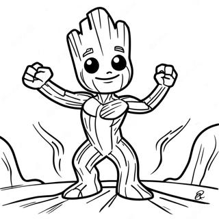 Halaman Mewarnai Groot Menari 57655-12618