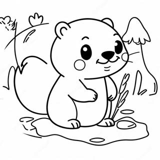 Halaman Mewarnai Beaver Yang Imut Membangun Bendungan 57847 12655