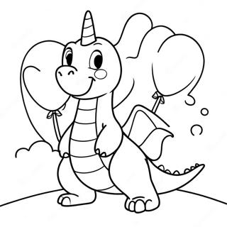 Halaman Mewarnai Dragonite Bahagia Dengan Balon 58204 12735