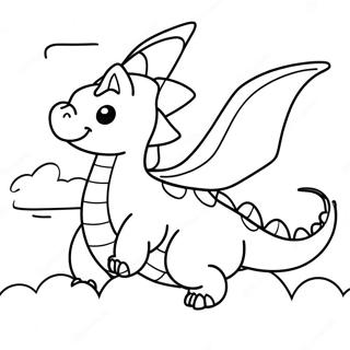Halaman Mewarnai Dragonite Megah Terbang Melalui Awan 58207 12748