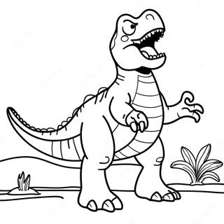 Gambar Mewarnai T Rex Menggeram 58555-12812