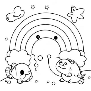 Halaman Mewarnai Teman Pelangi Yang Ceria 59011-12921