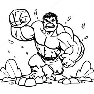 Halaman Mewarnai Hulk Menghancurkan Tanah 59205 12984