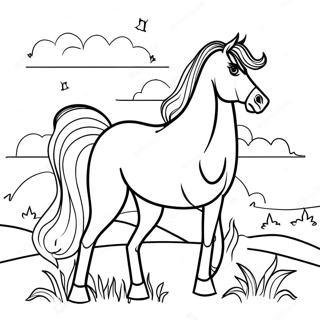 Halaman Mewarnai Kuda Anggun Di Senja 59298 12998